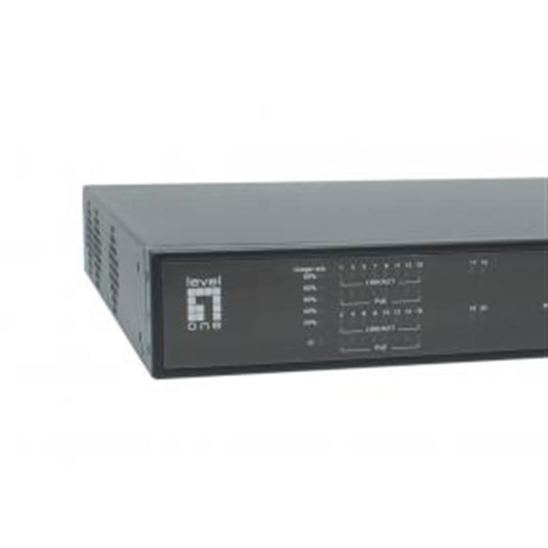 LevelOne FGP-2031 netwerk-switch Unmanaged Fast Ethernet (10/100) Power over Ethernet (PoE) 1U Zwart