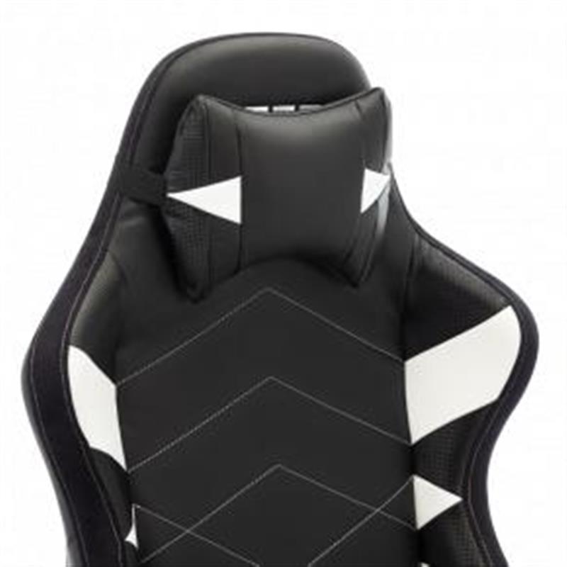 L33T Gaming Elite V4 Gaming Chair PU Black - White decor Class-4 gas-lift Tilt recline
