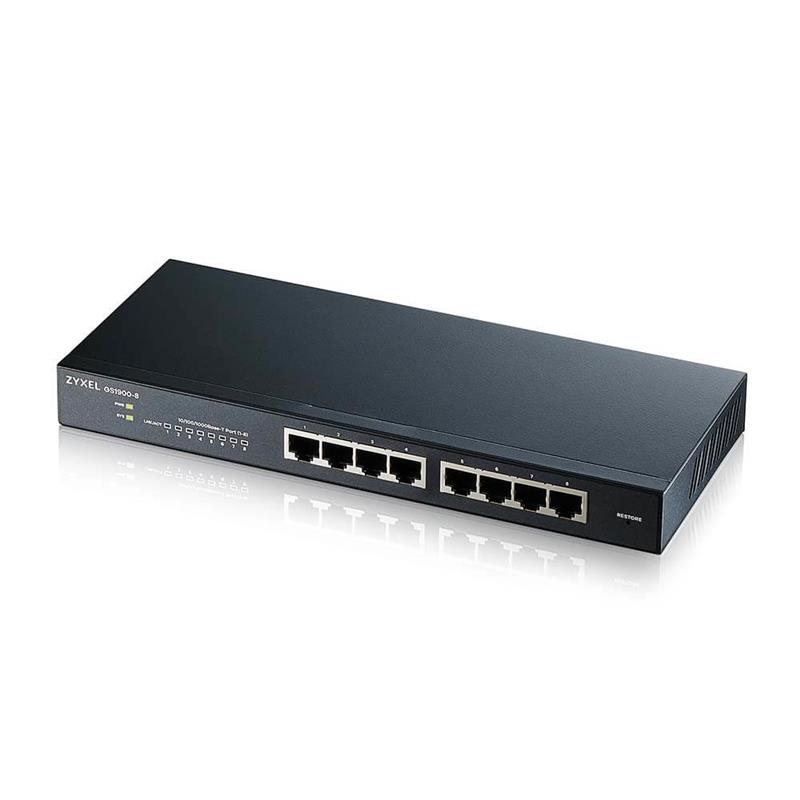 Zyxel GS1900-8 Managed L2 Gigabit Ethernet (10/100/1000) Zwart