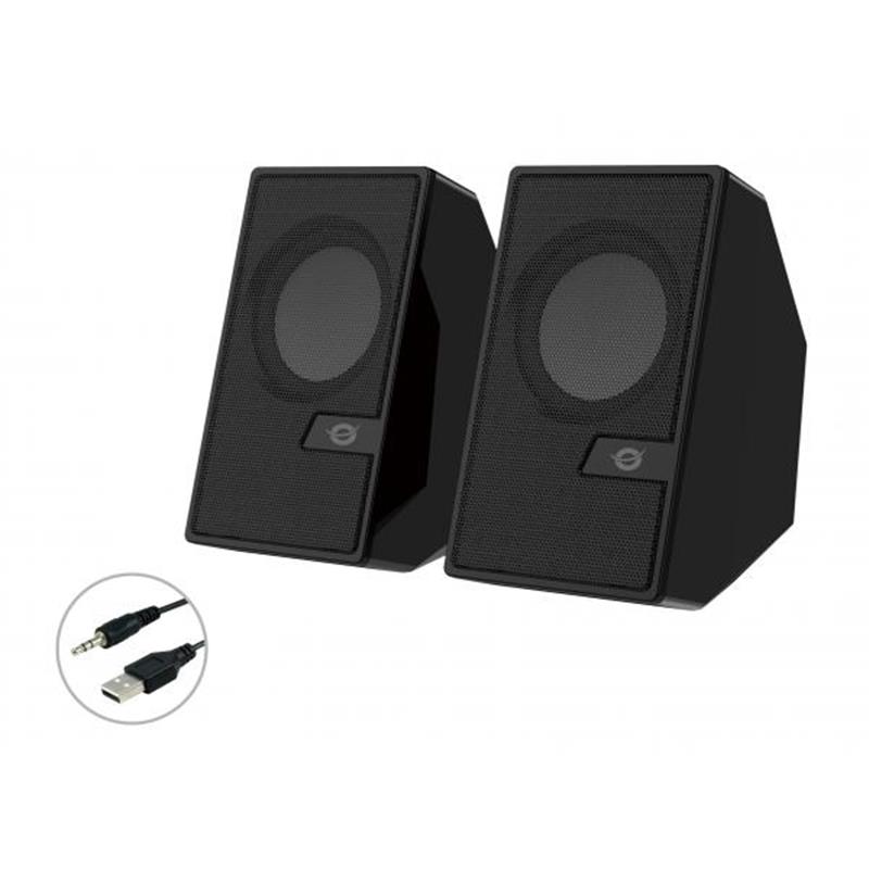 Conceptronic BJORN02B luidspreker 2-weg Zwart Bedraad en draadloos 6 W