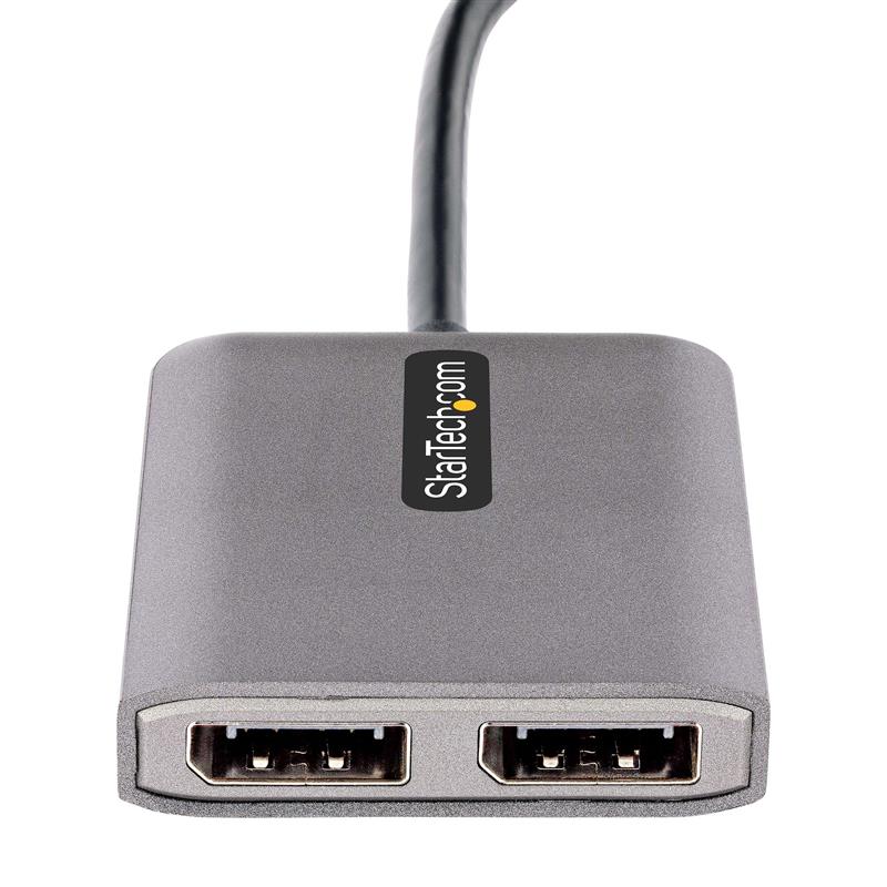 StarTech.com 2-Port USB-C MST Hub - USB Type-C naar 2x DisplayPort Multi-Monitor Adapter voor Laptops - Dual-DP tot 4K 60Hz met DP 1.4 Alt Mode & DSC 