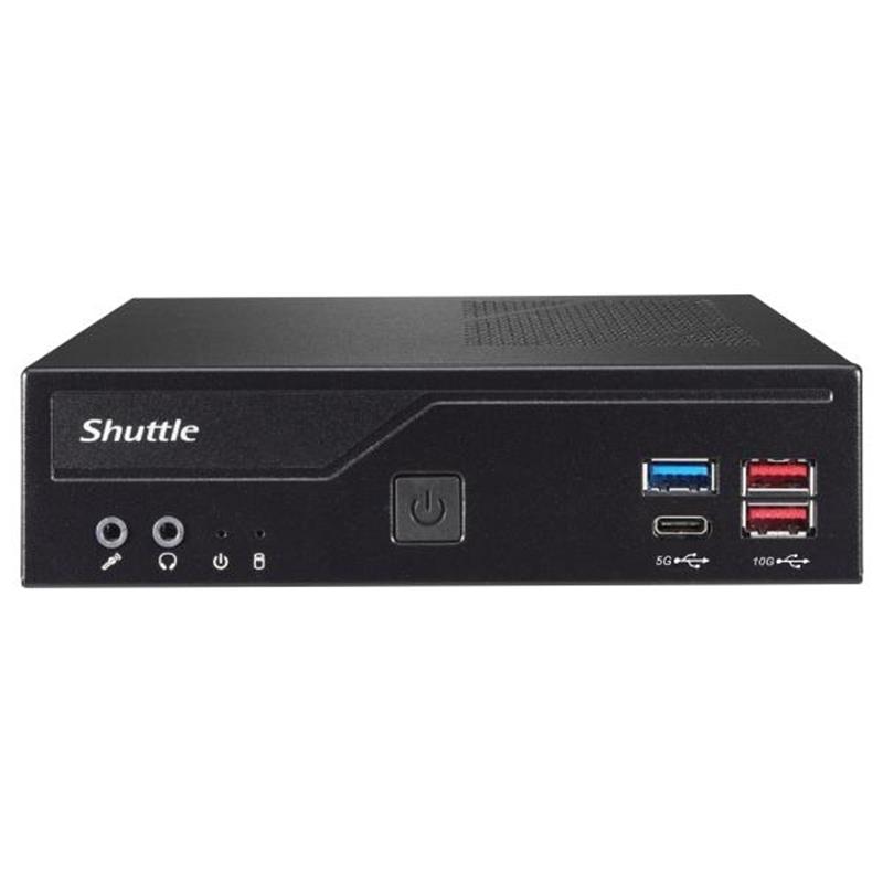 Shuttle Slim PC DH670V2 , S1700, 2x HDMI, 2x DP , 2x 2.5G LAN, 2x COM, 8x USB, 1x 2.5"", 2x M.2, 24/7 permanent gebruik, incl. VESA