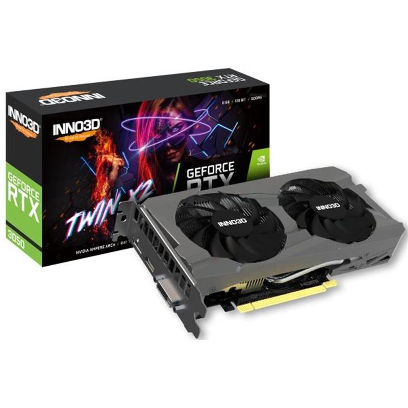 INNO3D GeForce RTX 3050 Twin X2 V2 8GB GDDR6 128-bit 1777 14Gbps 1xDP HDMI