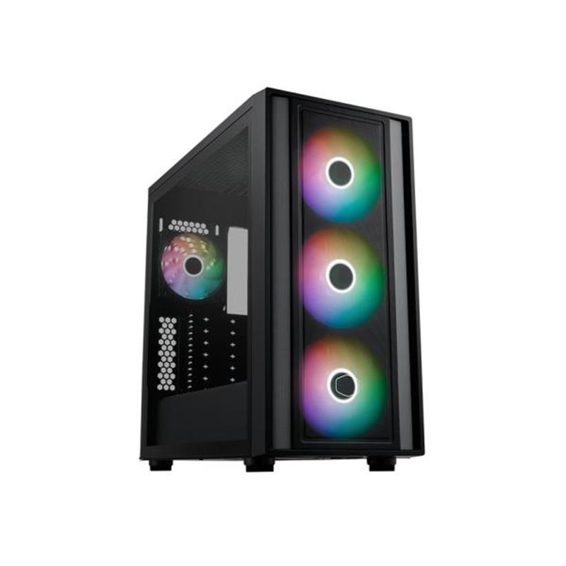 Cooler Master MasterBox 600 Black eATX TG USB 3 2 Gen2 3x 140mm ARGB 1x 120mm