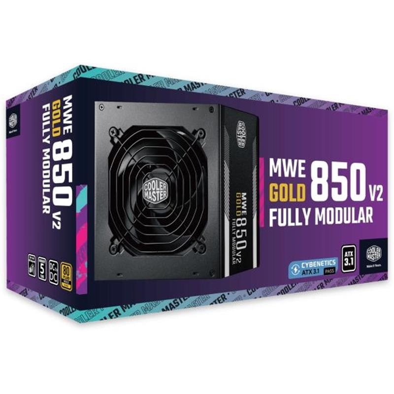 Cooler Master MWE Gold 850 V2 ATX3 1 Black 850W 90% @Typ 120mm 4x PCIe 6 2