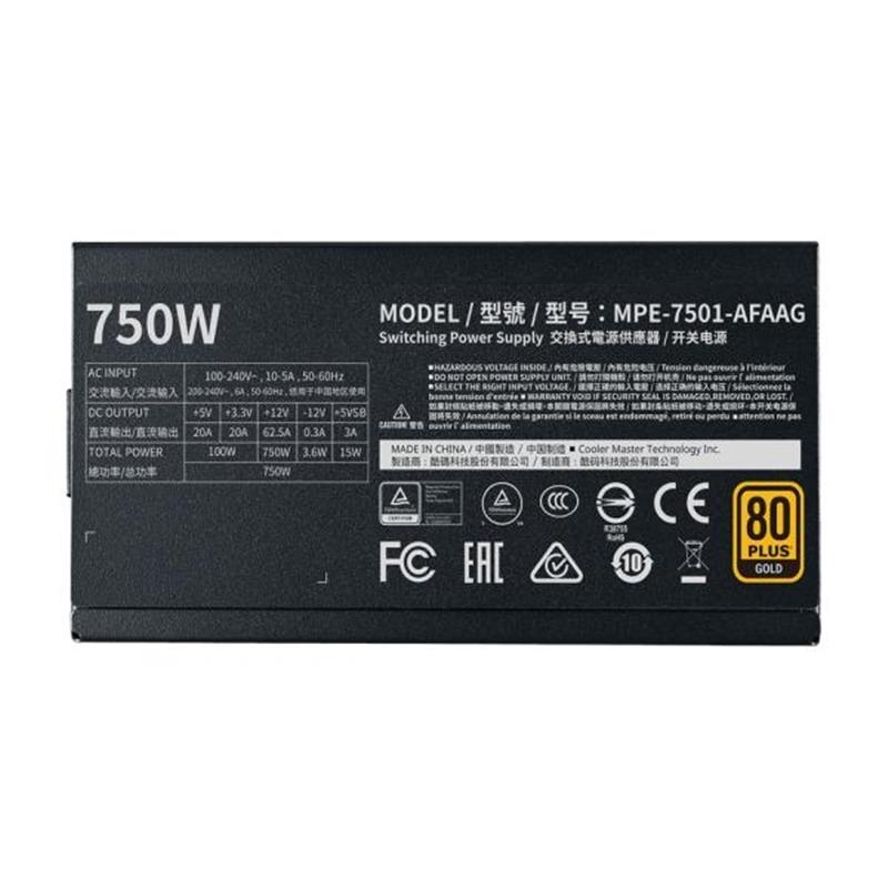 Cooler Master MWE Gold 750 V2 ATX3 1 750W 90% @Typical Fully modular 120mm
