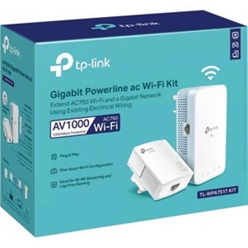 TP-Link TL-WPA7517 KIT PowerLine-netwerkadapter 1000 Mbit/s Ethernet LAN Wifi Wit