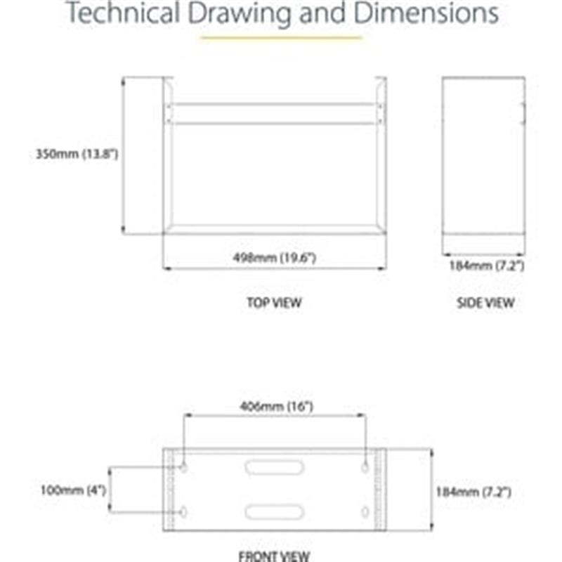 StarTech.com WALLMOUNT4 rack 4U Wandrek Zwart