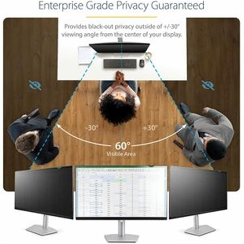 StarTech.com Monitor Privacy Filter voor 20"" PC Scherm - Privacy Film voor Computerscherm - Schermbeveiliger met +/- 30° Kijkhoek en Reductie Blauw L