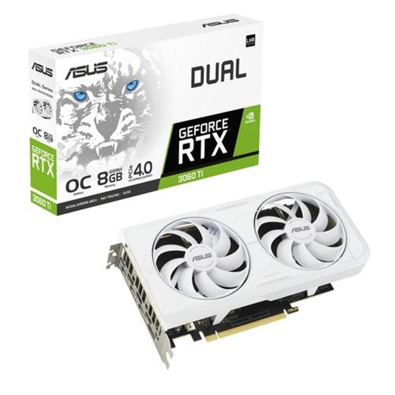 ASUS Dual -RTX3060TI-O8GD6X-WHITE NVIDIA GeForce RTX 3060 Ti 8 GB GDDR6X