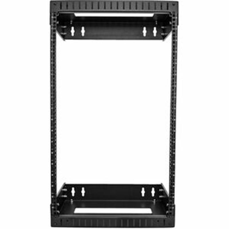 StarTech.com 18U 19"" Wandmonteerbare Server Rack, Verstelbare Diepte 12-20"", 2 Post Open Frame Serverruimte Rack voor AV/Data/ Server/Switch met Koo