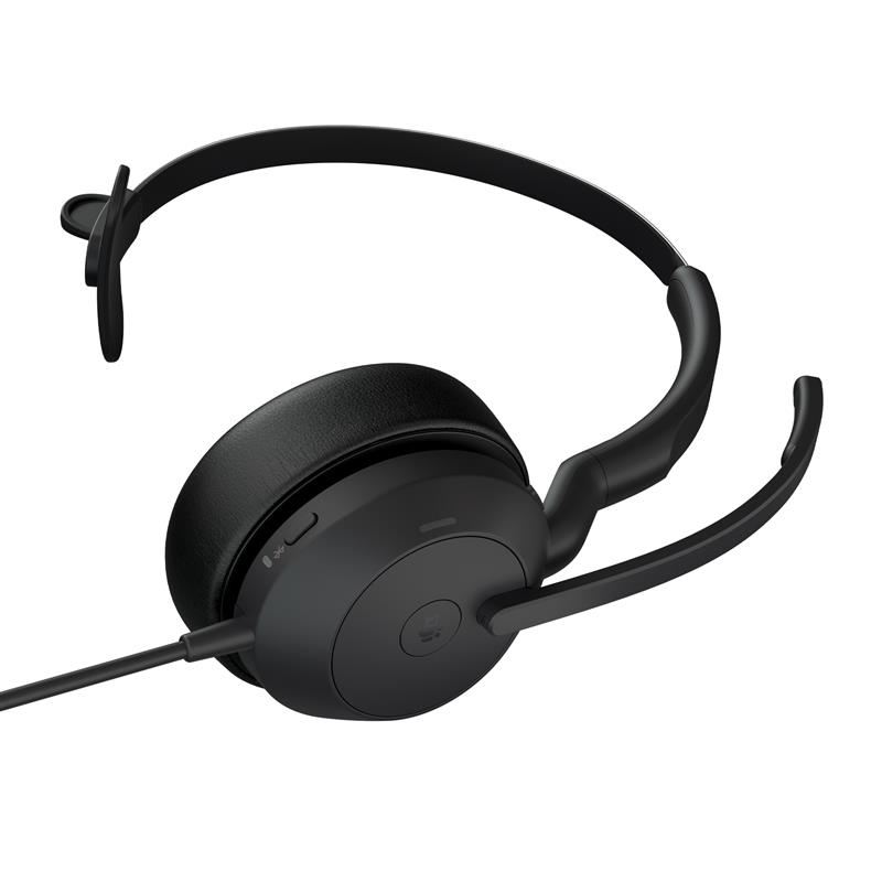 Jabra Evolve2 50 Headset Bedraad Hoofdband Kantoor/callcenter USB Type-A Zwart