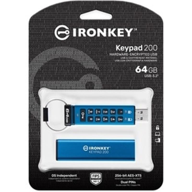 64GB IronKey Keypad 200 AES-256 Encryp