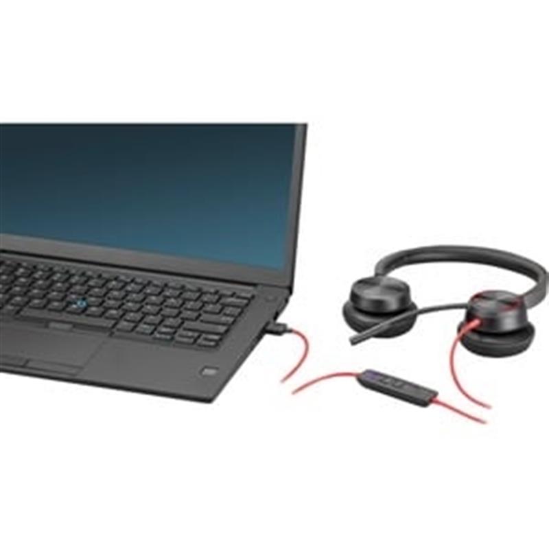 HP Poly Blackwire 8225 Headset Bedraad Hoofdband Kantoor/callcenter USB Type-A Zwart