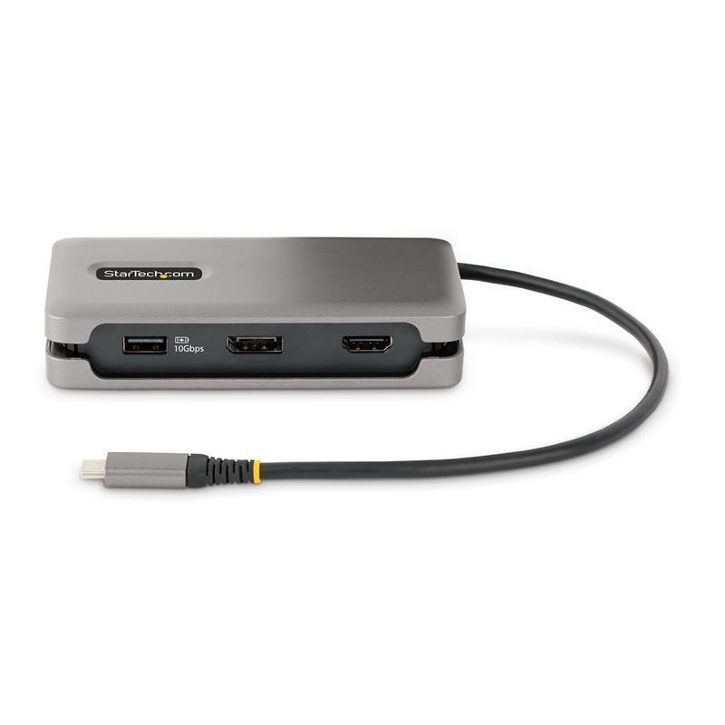 StarTech.com USB-C Multiport Adapter, 4K 60Hz HDMI/DP, 3-Port USB Hub, 100W Power Delivery Pass-Through, GbE, Travel Docking Station met Charging, Min