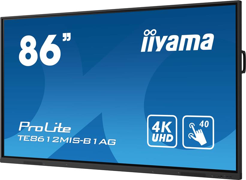 iiyama PROLITE Digitale signage flatscreen 2,18 m (86"") LED Wifi 400 cd/m² 4K Ultra HD Zwart Touchscreen Type processor Android 11 16/7