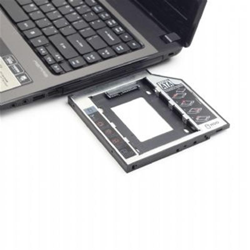 Gembird montageframe voor 2 5HDD of SSD in een laptop 9 5mm SATA slim bay ter vervanging van een ODD station