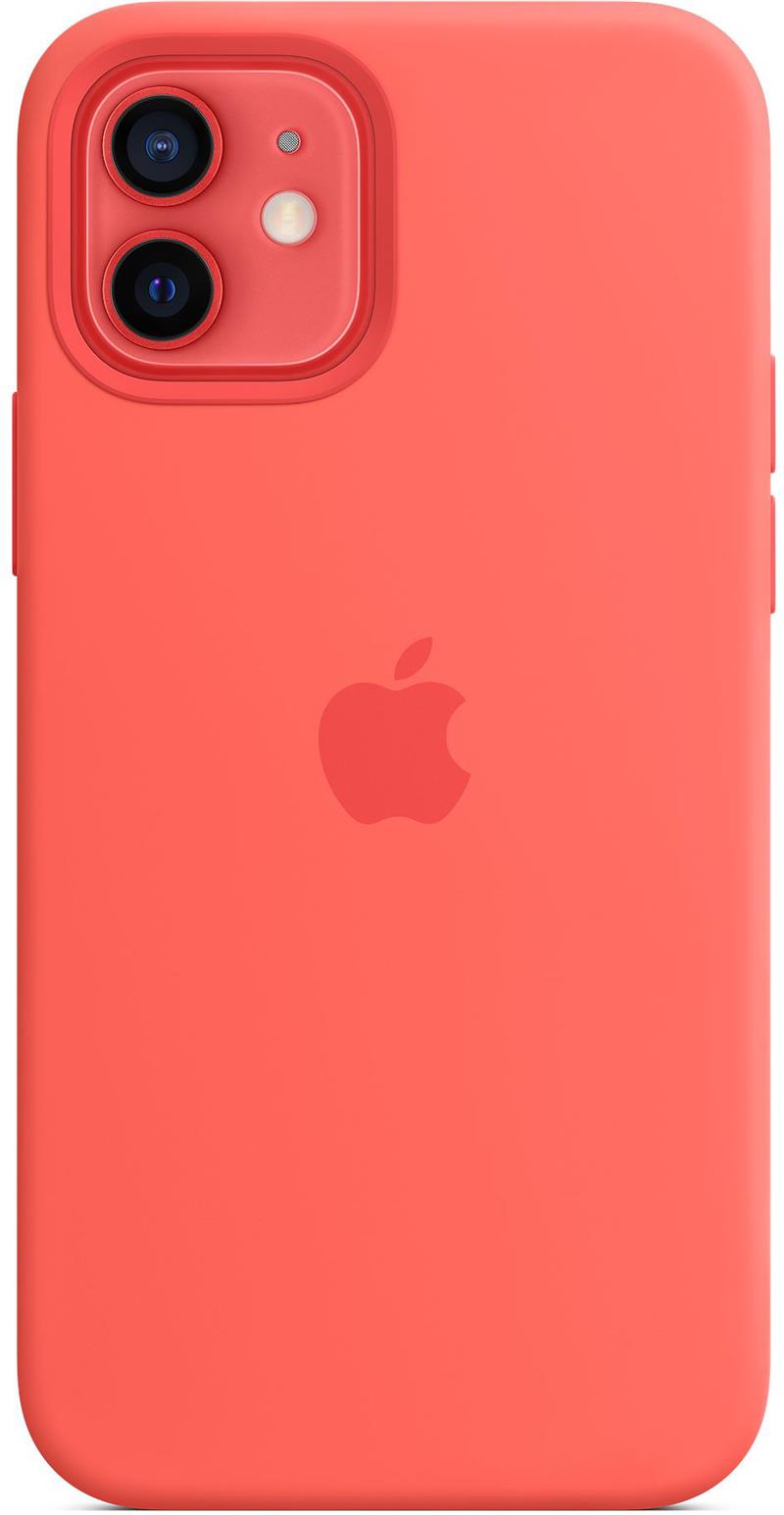 Apple iPhone 12 12 Pro Silicone Case with MagSafe Citrus Pink 