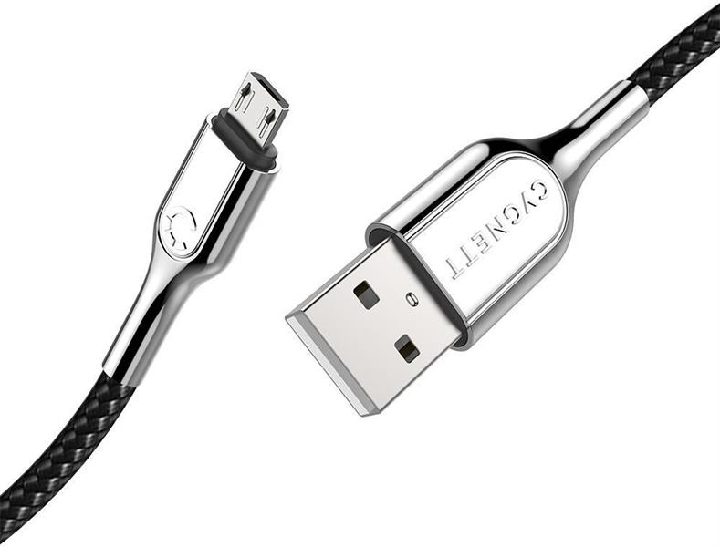Cygnett Armoured Braided Micro USB to USB-A Cable 2m Black