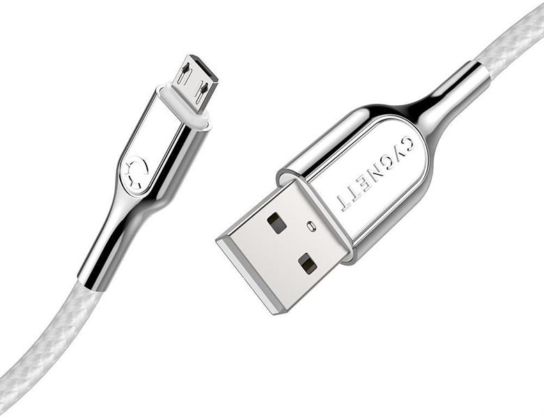 Cygnett Armoured Braided Micro USB to USB-A Cable 2m White