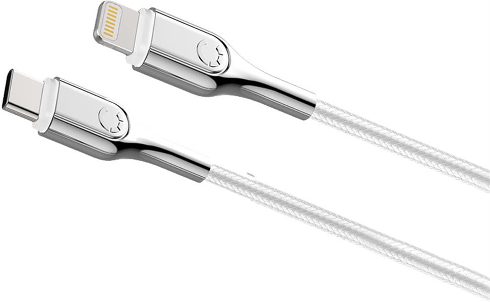 Cygnett Armoured Braided LightnIng to USB-C Cable 1m White