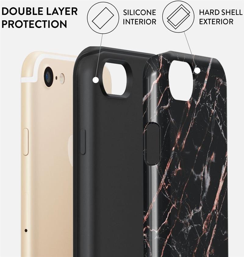 Burga Tough Case Apple iPhone 7 8 SE 2020 2022 - Rose Gold Marble