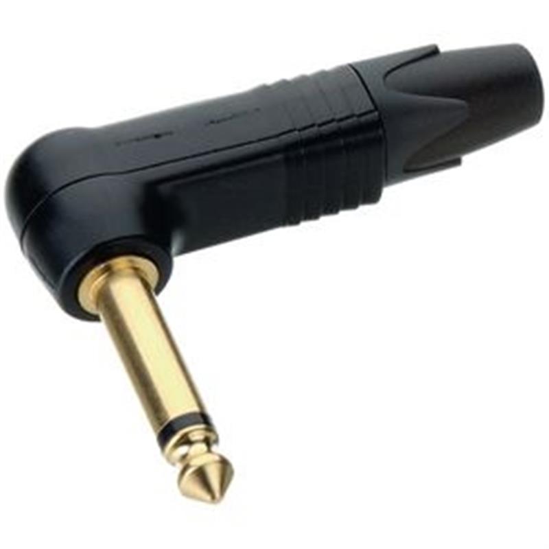 Jack plug 90° 6.35 mm 2P