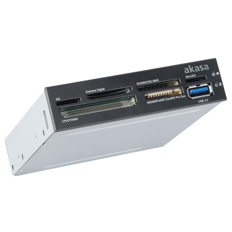 Oem 3 5 inch cardreader 5-slots multi-card reader zwart met USB 3 0 mainboard aansluiting en USB3 0 front aansluiting