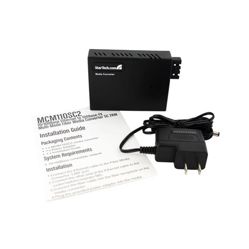 StarTech.com 10/100 multi-mode Glasvezel Ethernet Converter SC 2 km