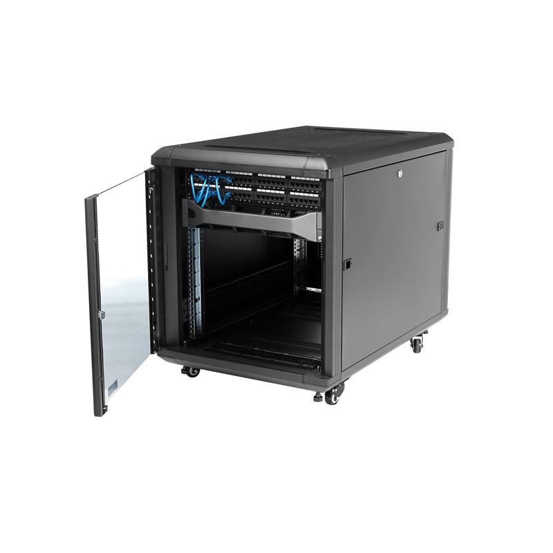 StarTech.com 12U 74 cm diep demonteerbaar serverrack serverkast met wielen