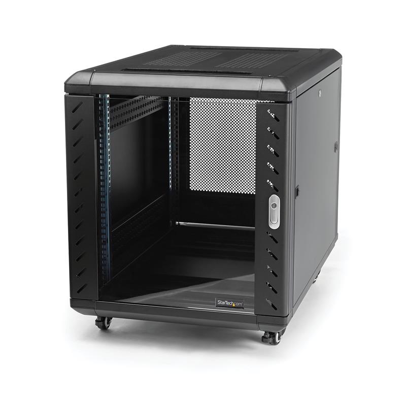 StarTech.com 12U 74 cm diep demonteerbaar serverrack serverkast met wielen