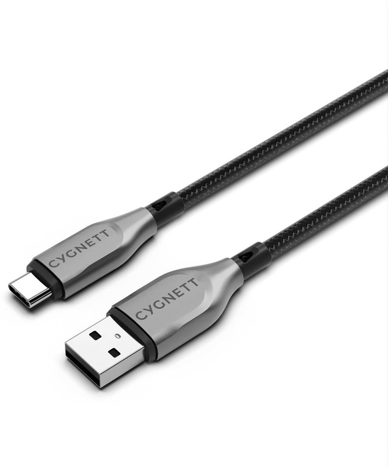 Cygnett Armoured Braided USB-C to USB Cable 1m Black