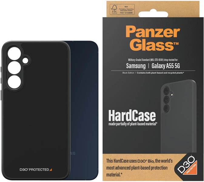 PanzerGlass HardCase with D3O Samsung New A54 5G Black mobiele telefoon behuizingen Hoes Transparant