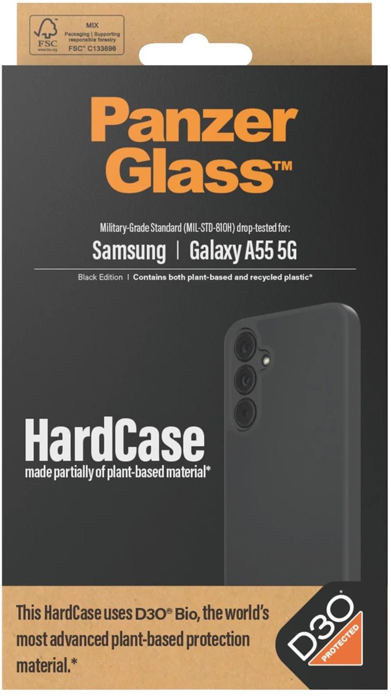 PanzerGlass HardCase with D3O Samsung New A54 5G Black mobiele telefoon behuizingen Hoes Transparant