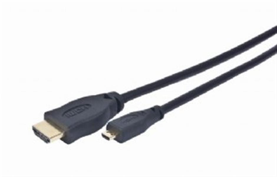 HDMI male naar Micro D-male zwarte kabel 3 meter