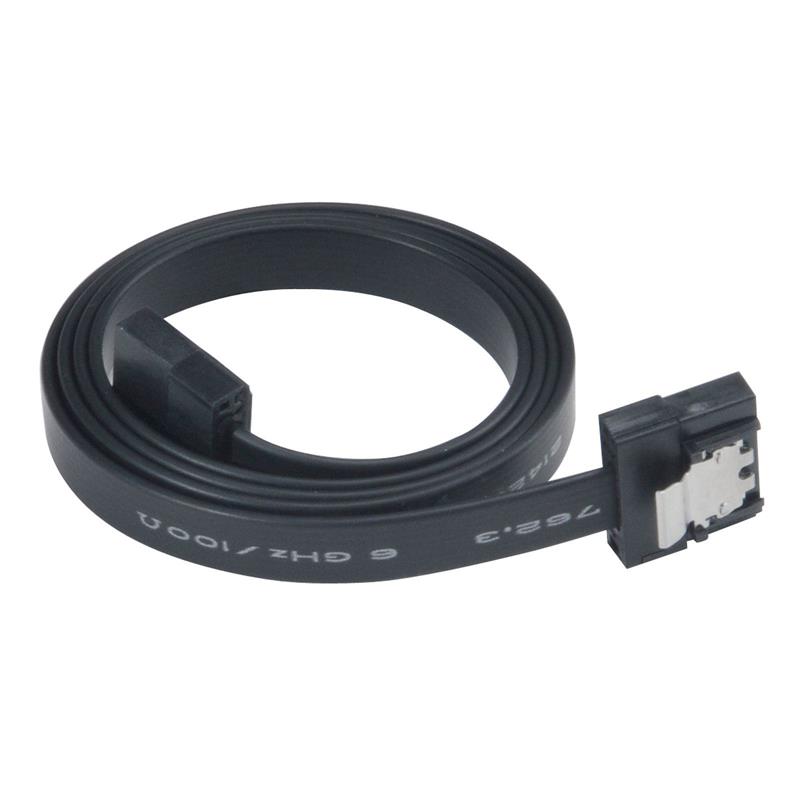 Akasa super slim sata rev 3 0 data cable with securing latches - 15cm black *SATAM