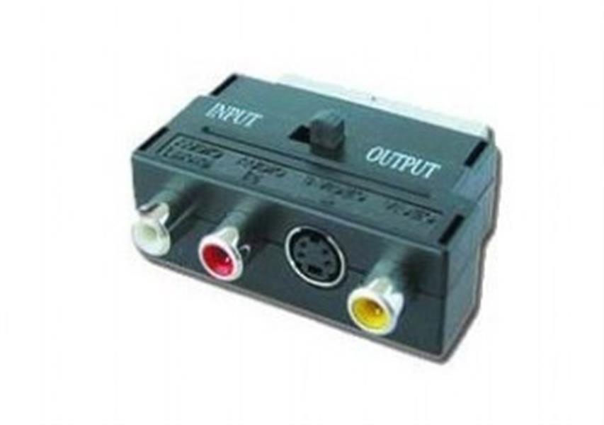 Gembird Adapter SCART plug to 3 RCA jacks and 1 S-Video jack with switch *RCAF *SCARTM
