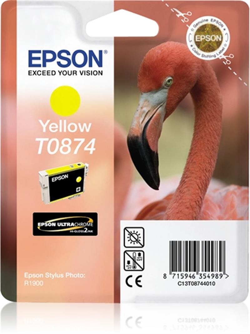 Epson Flamingo inktpatroon Yellow T0874 Ultra Gloss High-Gloss 2