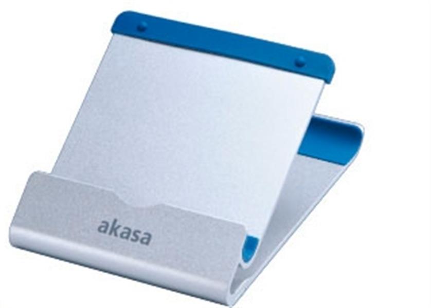 Akasa Scorpio aluminium and blue tablet stand with two viewing angles