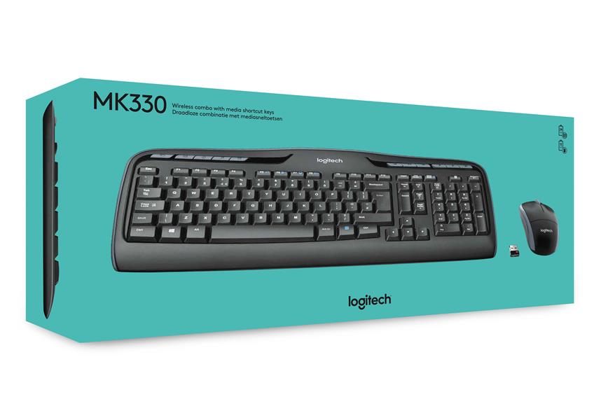 Logitech MK330 toetsenbord RF Draadloos AZERTY Belgisch Zwart