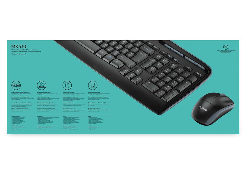 Logitech MK330 toetsenbord RF Draadloos AZERTY Belgisch Zwart