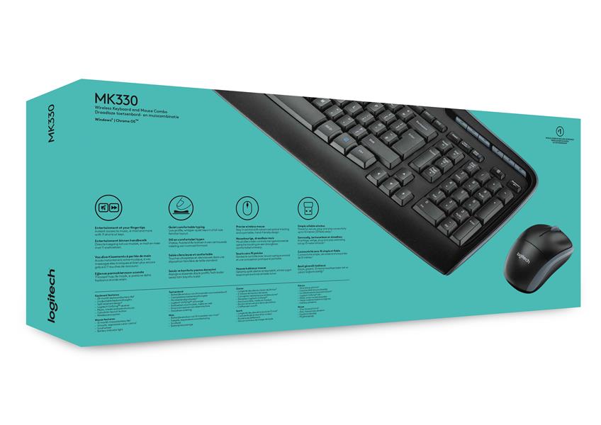 Logitech MK330 toetsenbord RF Draadloos AZERTY Belgisch Zwart