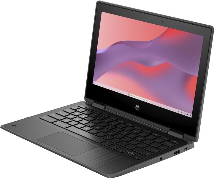 HP Chromebook Fortis x360 G3 J N5100 29,5 cm (11.6"") Touchscreen HD Intel® Celeron® 4 GB LPDDR4x-SDRAM 32 GB eMMC Wi-Fi 6 (802.11ax) ChromeOS Zwart