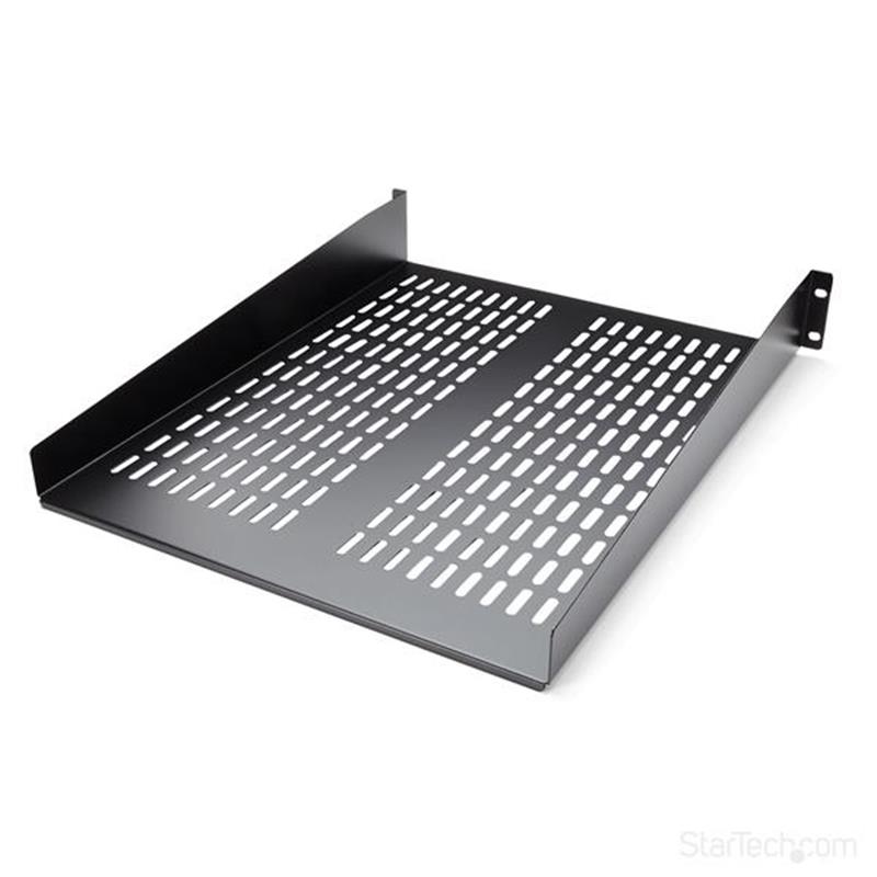 StarTech.com 2U 22inch ventilerende plank rack monteerbaar Vaste Plank Serverrack Serverkast 22kg