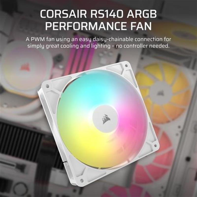 Corsair RS140 ARGB Computer behuizing Ventilator 14 cm Wit 1 stuk s 