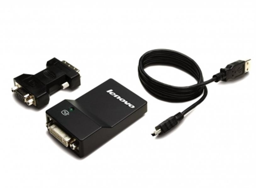 Lenovo USB 3.0 - DVI/VGA USB A DVI/VGA Zwart