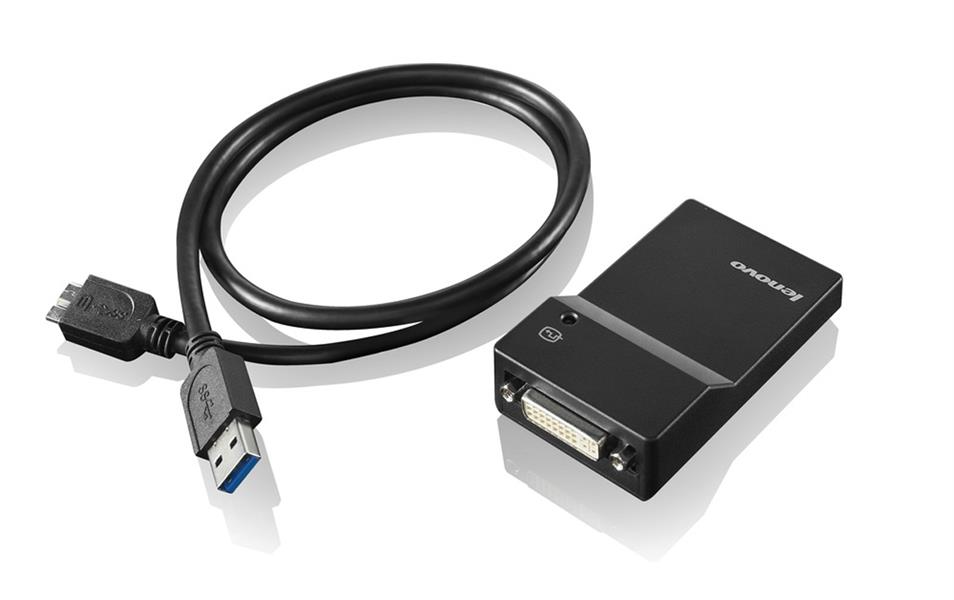 Lenovo USB 3.0 - DVI/VGA USB A DVI/VGA Zwart