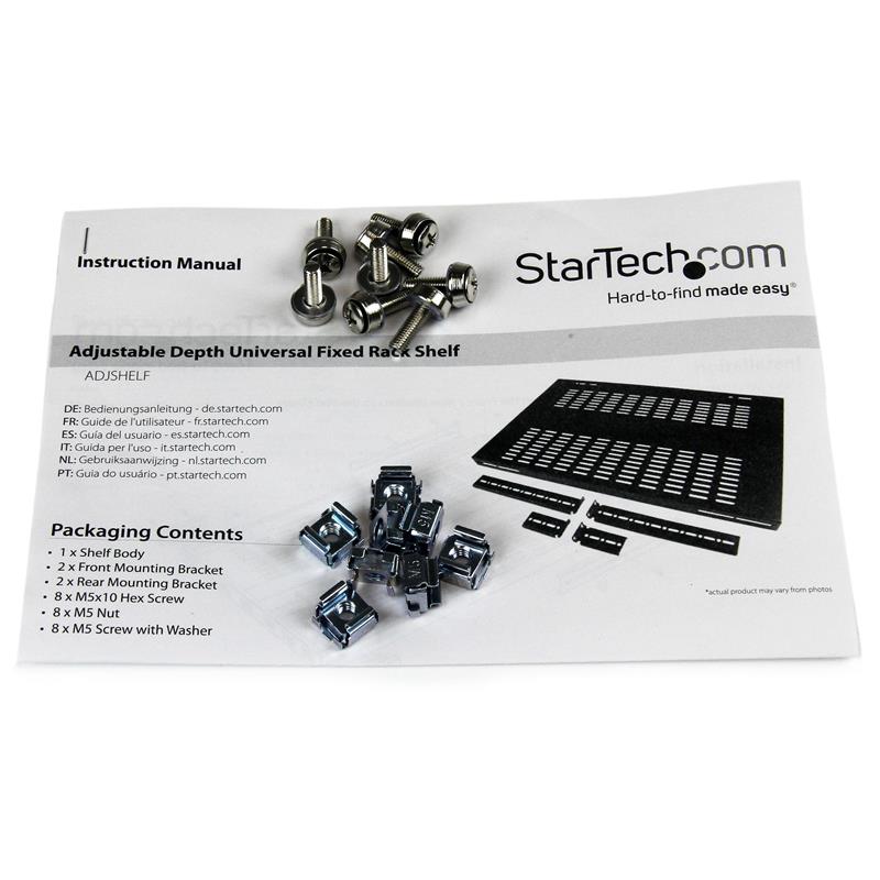 StarTech.com Vaste Plank Serverrack Verstelbare Diepte