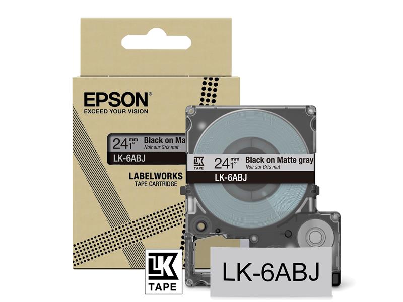 EPSON Matte Tape Grey Black 24mm 8m