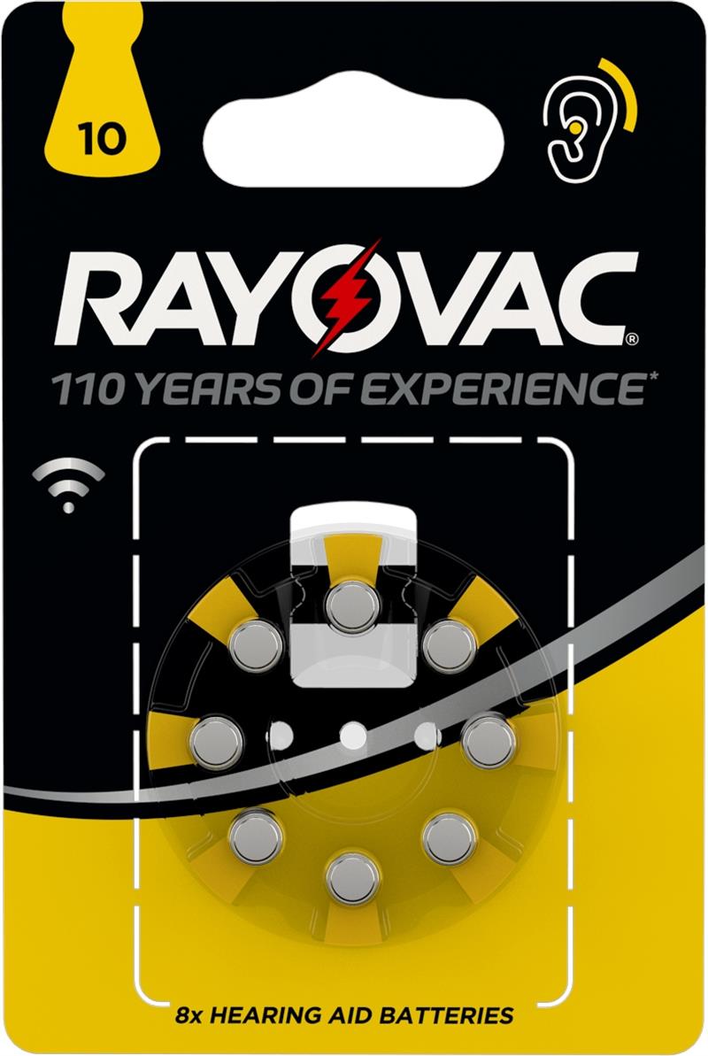 V10 Varta Rayovac Hearing Aid Batteries Value 8-Pack
